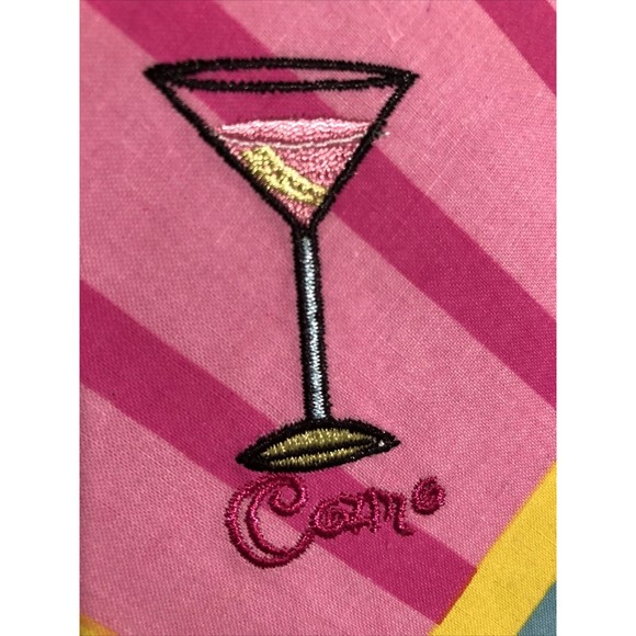 Outta Hand Fallani Cohn Martini Shaken 4 Napkins 4 Placemats Embroiled - Picture 11 of 12